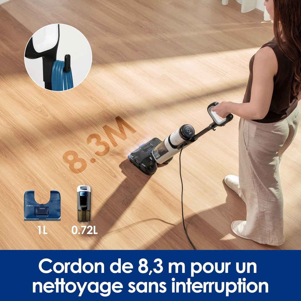 Tineco FLOOR ONE S6 Stretch Steam Aspirateur-laveur avec fil humide et sec tout-en-un