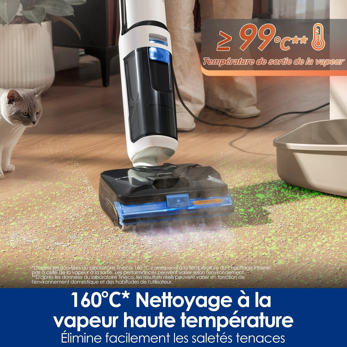 Tineco FLOOR ONE S6 Stretch Steam Aspirateur-laveur avec fil humide et sec tout-en-un